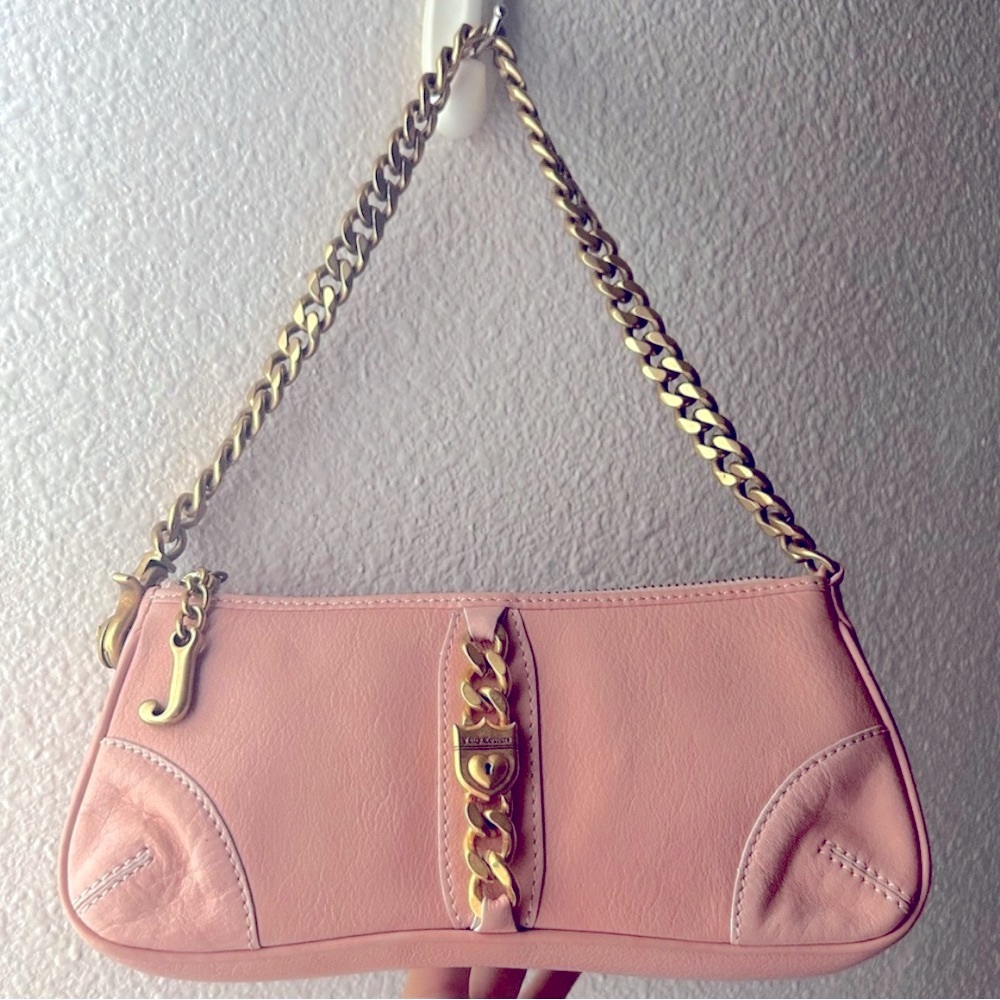 Juicy Couture ✨Pink Leather Baguette Shoulder Bag